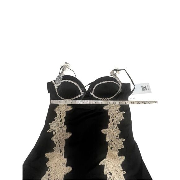 Soolinen Chemise Dress Intimates Sz S/M Black/beige  NWT - Picture 5 of 7